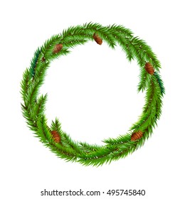 Christmas wreath design template.