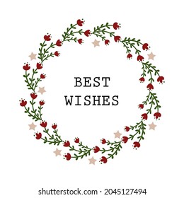 Christmas wreath design.  Vector illustration.