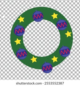Christmas wreath display vector illustration for christmas with balls