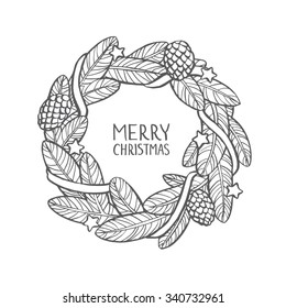 Christmas wreath doodle