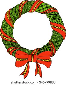 Christmas wreath doodle