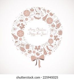 Christmas wreath with Christmas elements