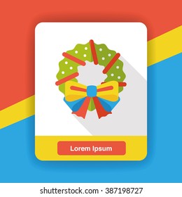 Christmas wreath flat icon