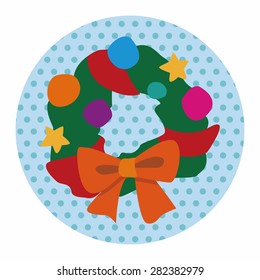 Christmas wreath flat icon elements background,eps10
