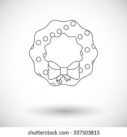 Christmas Wreath. Flat vector related icon  for web and mobile applications. It can be used as - logo, pictogram, icon, infographic element. Vector Illustration.