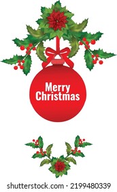 Christmas Wreath Flower Frame vector Illustration with colorful poinsettia flowers.Golden round frame with flowers.
Elements of design of holiday postcards, posters, banners.Wedding ornament concept.