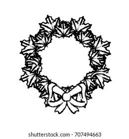 christmas wreath garland with christmas design