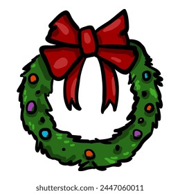 Christmas Wreath - Hand Drawn Doodle Icon
