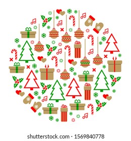 Christmas wreath. Holiday. Vector illustration