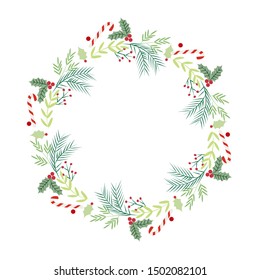 Christmas wreath. Holidays decor. Christmas template