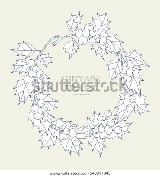 Download Christmas Wreath Holly Berries Forest Wild Stock Vector (Royalty Free) 548937043