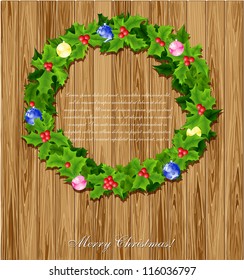 Christmas wreath with Holly Berry and balls.