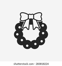 Christmas wreath icon
