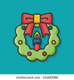 Christmas wreath icon