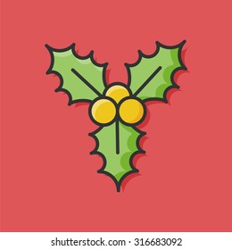 Christmas wreath icon
