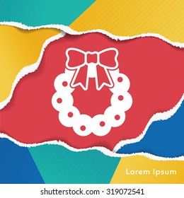 Christmas wreath icon