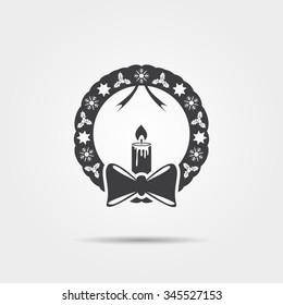 Christmas wreath icon