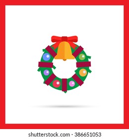 Christmas wreath icon