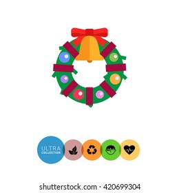 Christmas wreath icon