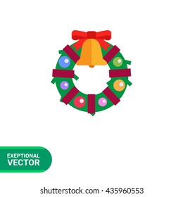 Christmas wreath icon
