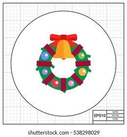 Christmas wreath icon