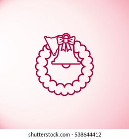 Christmas wreath icon