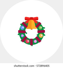Christmas wreath icon