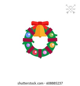 Christmas wreath icon