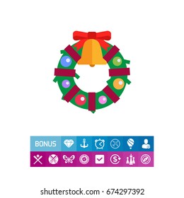 Christmas wreath icon