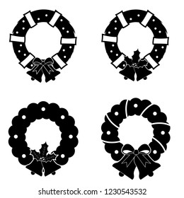 Christmas Wreath Icon, Logo On White Background