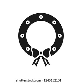Christmas wreath icon. Lovely Merry Xmas concept