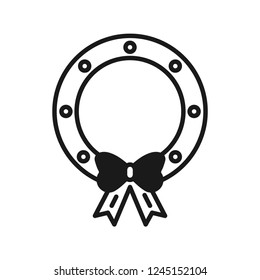 Christmas wreath icon. Lovely Merry Xmas concept