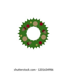 Christmas wreath icon on white background