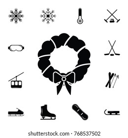 Christmas Wreath Icon. Set of elements Christmas Holiday or New Year icons. Winter time premium quality graphic design collection icons for websites, web design, mobile app on white background