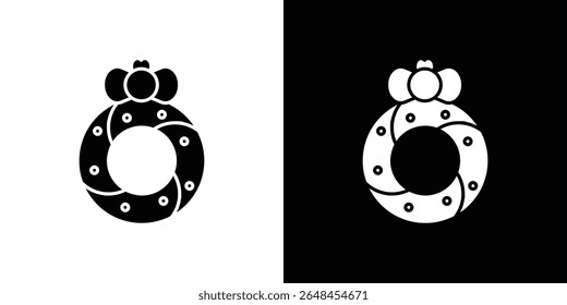 Christmas wreath icon symbol collection. Flat vector stock illustration.