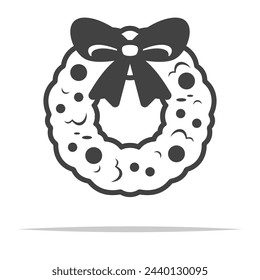 Christmas wreath icon transparent vector isolated