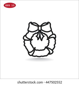  Christmas wreath Icon Vector.