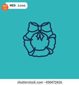  Christmas wreath Icon Vector.