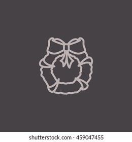  Christmas wreath Icon Vector.