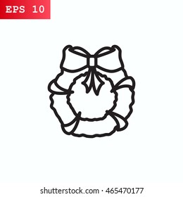  Christmas wreath Icon Vector.