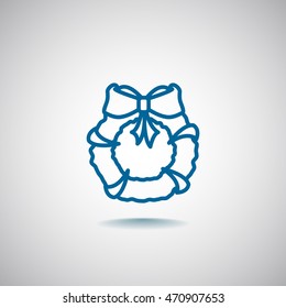  Christmas wreath Icon Vector.