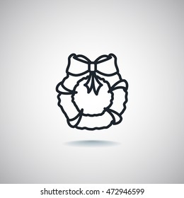  Christmas wreath Icon Vector.