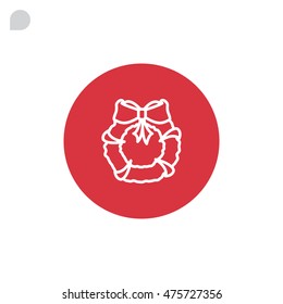  Christmas wreath Icon Vector.