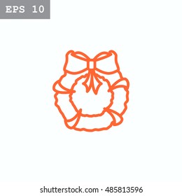  Christmas wreath Icon Vector.