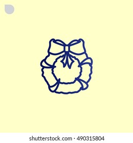  Christmas wreath Icon Vector.