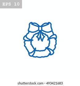  Christmas wreath Icon Vector.