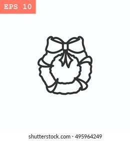  Christmas wreath Icon Vector.
