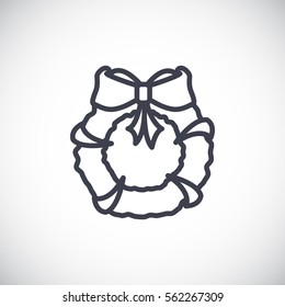  Christmas wreath Icon Vector.
