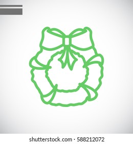  Christmas wreath Icon Vector.