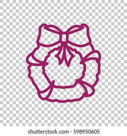  Christmas wreath Icon Vector.